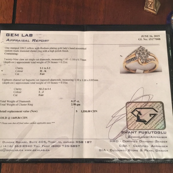 10k Gold Vintage diamond cluster ring w- appraisal - Picture 11 of 13